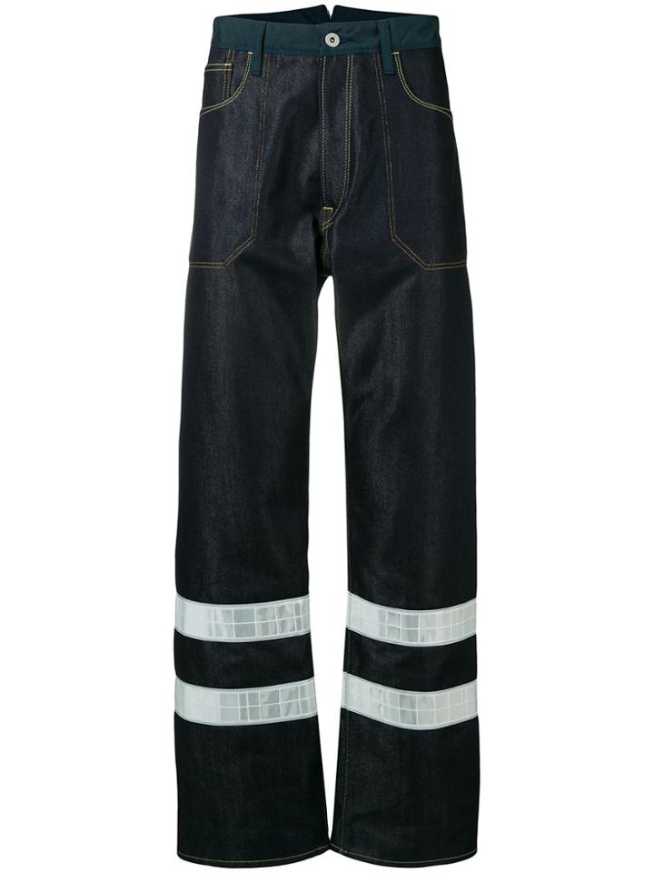 Junya Watanabe Man Reflective Details Work Jeans - Blue