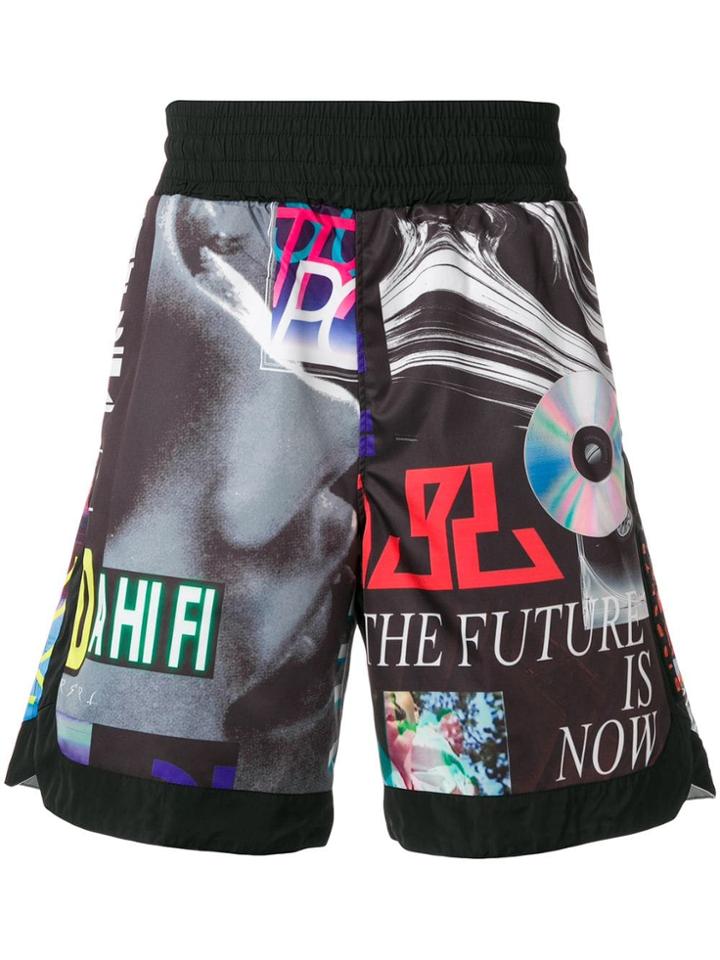 Diesel Graphic Print Shorts - Black