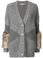 Stella Mccartney Fur Trimmed Cardigan - Grey