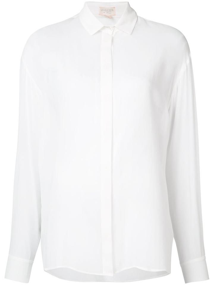 Giambattista Valli Semi-sheer Shirt, Women's, Size: 40, White, Silk