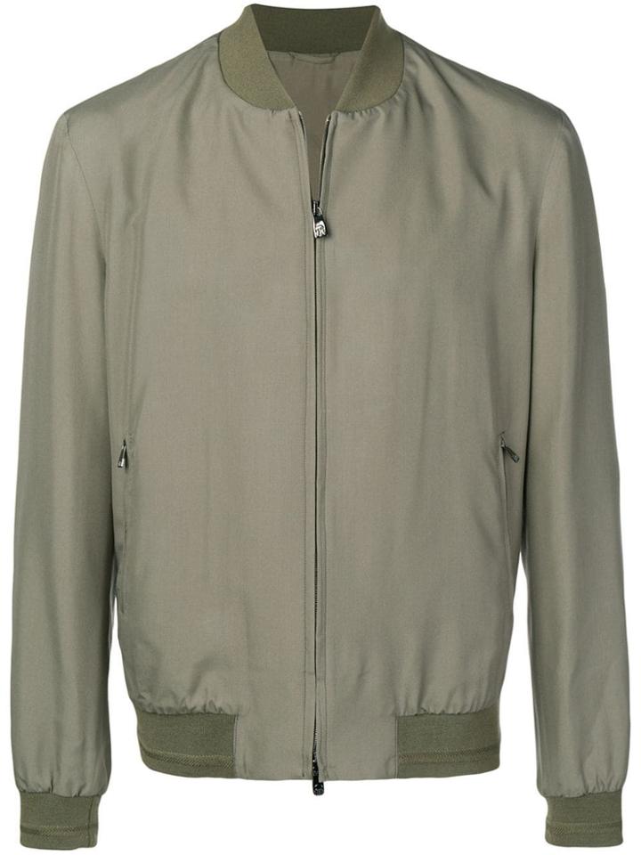 Corneliani Plain Bomber Jacket - Green
