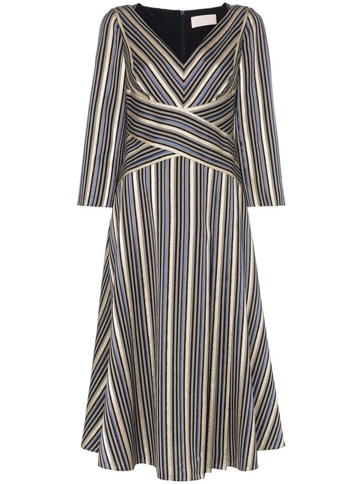 Peter Pilotto Crossover Waist V-neck Midi Dress - Multicolour