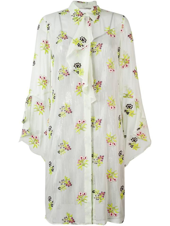 Marco De Vincenzo Floral Print Shirt Dress, Women's, Size: 40, Green, Silk/polyester