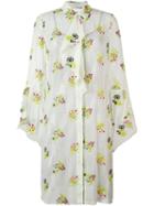 Marco De Vincenzo Floral Print Shirt Dress, Women's, Size: 40, Green, Silk/polyester