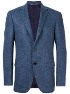 Canali Flap Pockets Blazer, Men's, Size: 50, Blue, Cupro/wool/cashmere