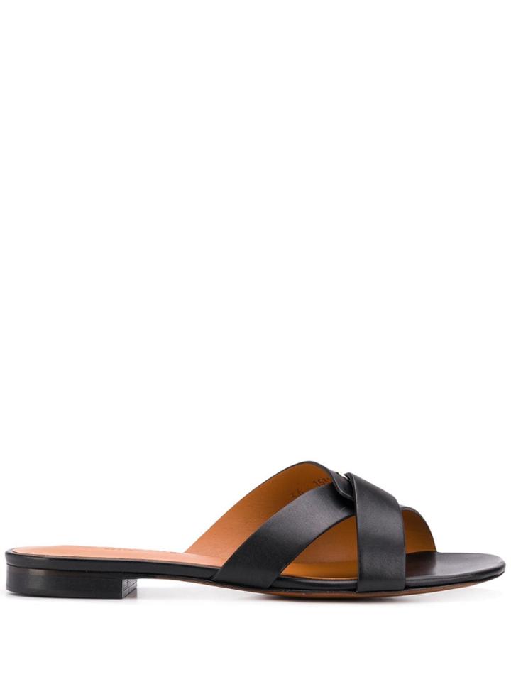 Clergerie Flat Mule Sandals - Black