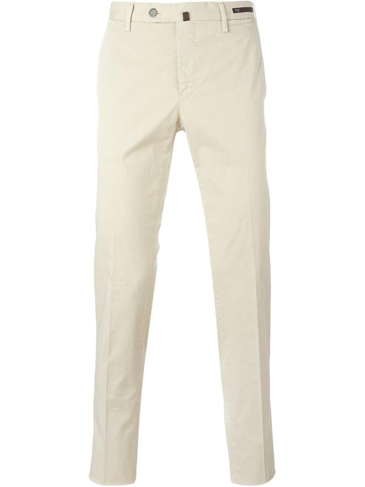 Pt01 Front Pleated Trousers, Men's, Size: 54, Nude/neutrals, Cotton/spandex/elastane