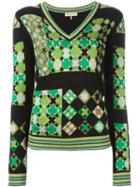 Emilio Pucci Geometric Pattern Jumper, Women's, Size: Medium, Black, Acrylic/polyamide/polyester/wool