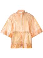Calvin Klein 205w39nyc Striped Transparent Shirt - Orange