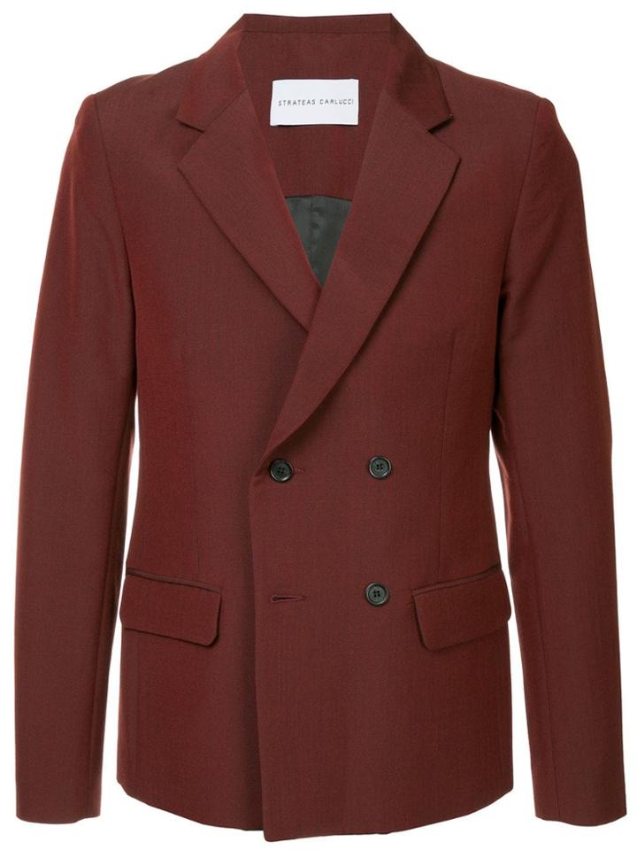 Strateas Carlucci Plated Blazer - Red