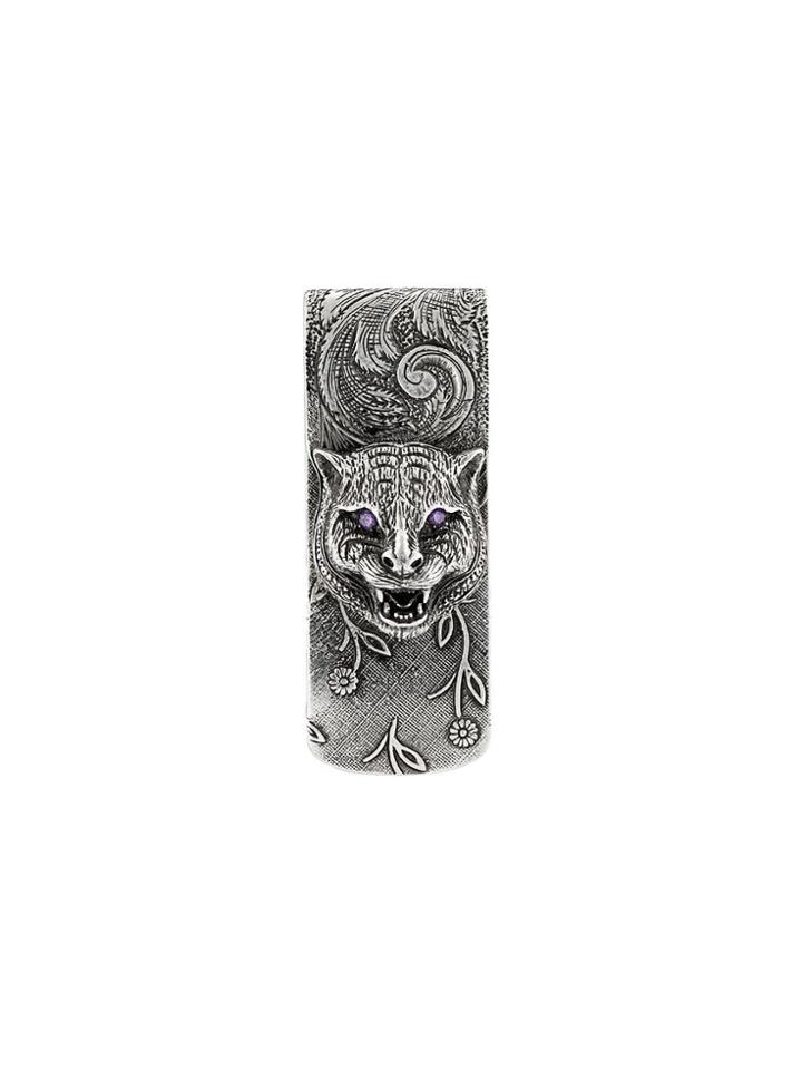 Gucci Gucci Garden Feline Head Money Clip - Silver