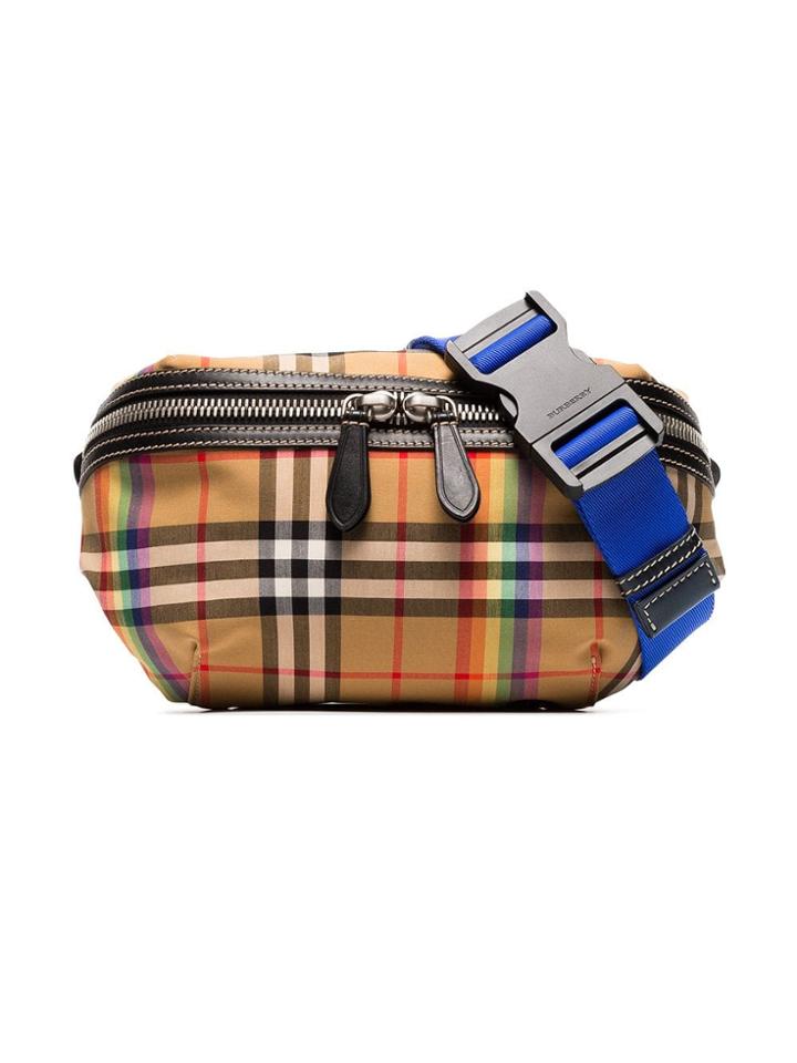Burberry Multicoloured Sonny Vintage Check Canvas Belt Bag - Yellow &