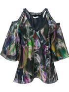Martha Medeiros Cold Shoulder Marta Blouse, Women's, Size: 38, Silk/lyocell