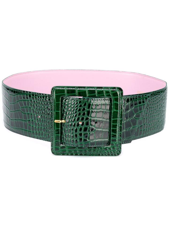 Essentiel Antwerp Croc-effect Wide Belt - Green