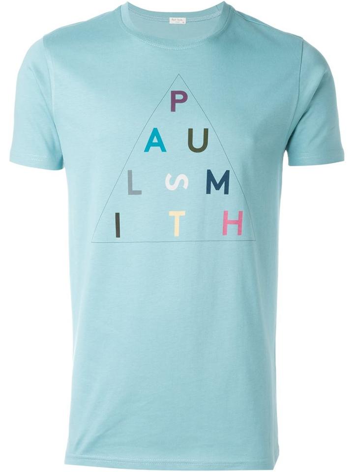 Paul Smith Jeans Triangle Print T-shirt, Men's, Size: Xl, Blue, Organic Cotton