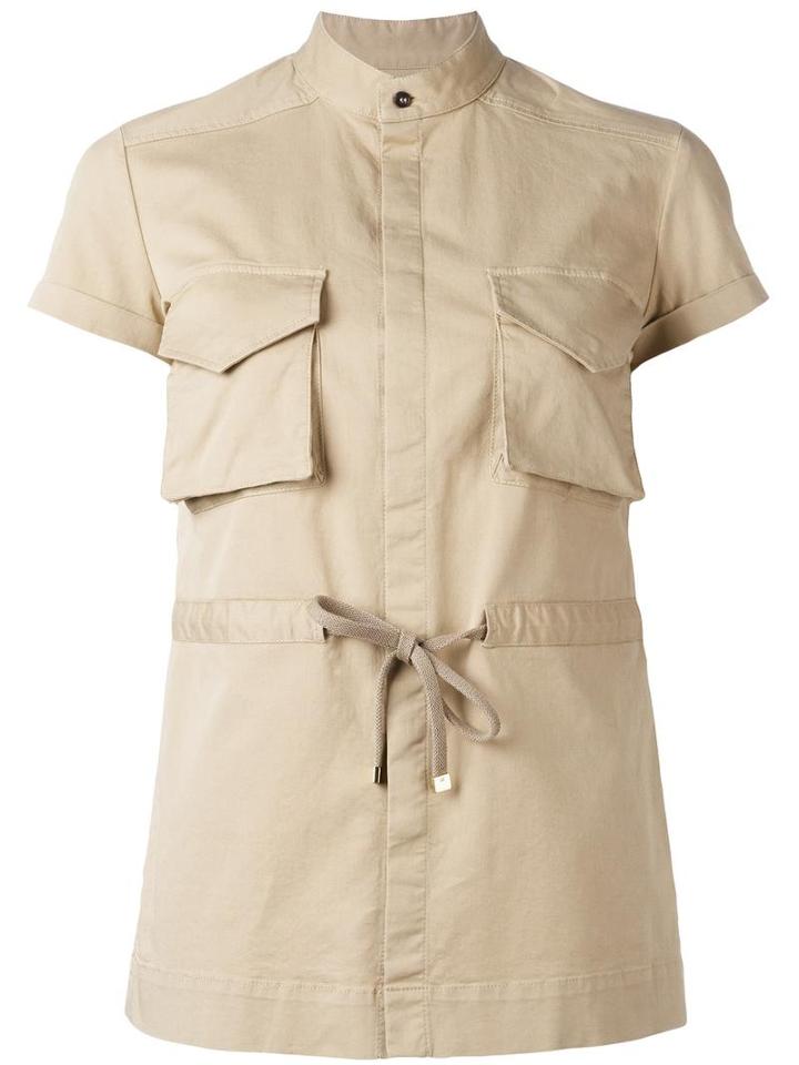 Dsquared2 Band Collar Shirt, Women's, Size: 38, Nude/neutrals, Cotton/spandex/elastane