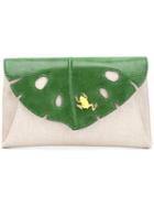 Charlotte Olympia Jungle Clutch, Women's, Nude/neutrals, Linen/flax/leather