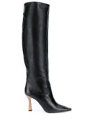 Wandler Contrast Heel Long Boots - Black