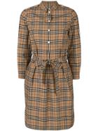 Burberry House Check Shirt Dress - Brown