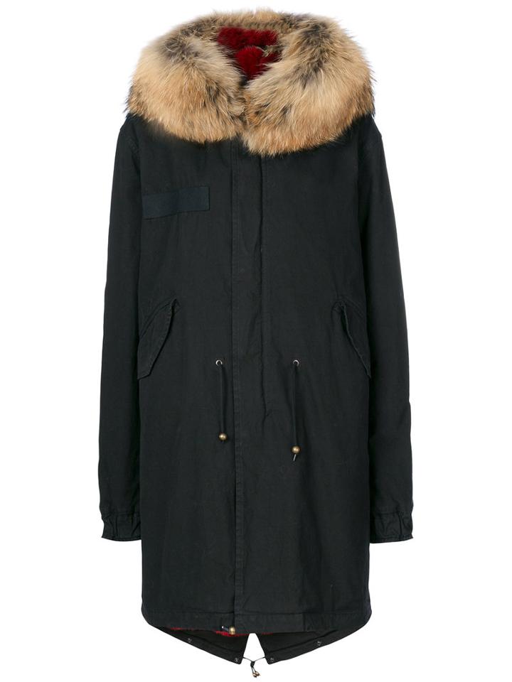 Mr & Mrs Italy - Fur Lined Parka - Men - Cotton/rabbit Fur/polyamide/racoon Fur - Xl, Black, Cotton/rabbit Fur/polyamide/racoon Fur