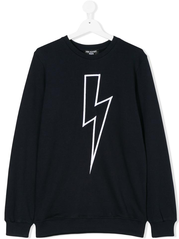 Neil Barrett Kids Lightning Bolt Sweatshirt - Blue