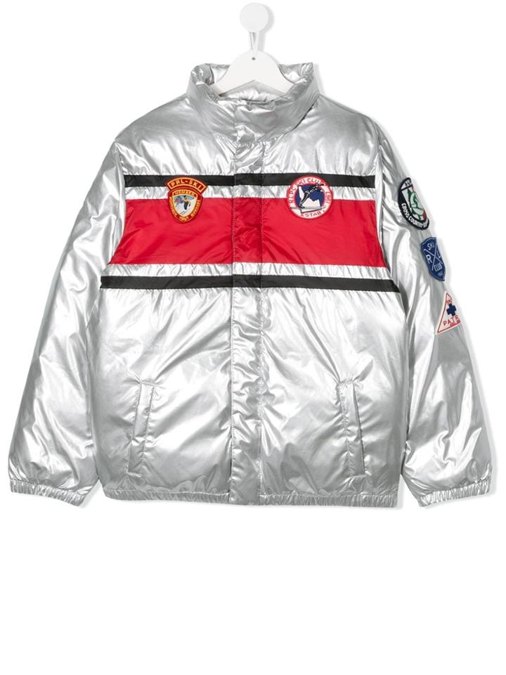 Ralph Lauren Kids Teen Metallic Panelled Down Jacket - Silver