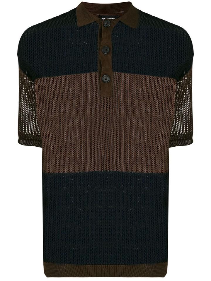 Raf Simons Mesh Knit Polo Shirt - Brown