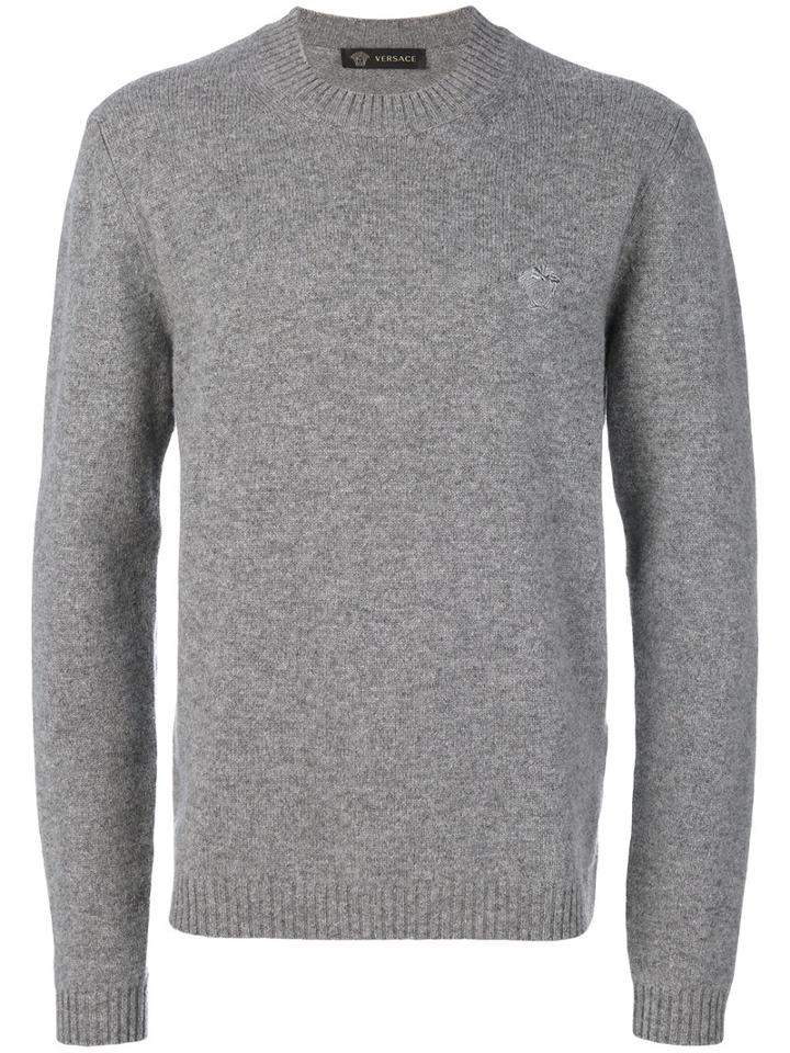 Versace - Medusa Logo Jumper - Men - Wool - 44, Grey, Wool