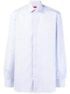 Isaia Pinstripe Button-down Shirt - Blue