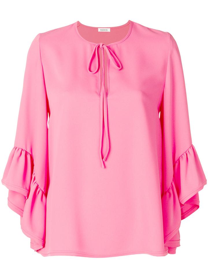 P.a.r.o.s.h. Ruffle Sleeve Top - Pink & Purple
