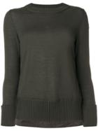 Moncler Contrast Back Knitted Jumper - Green