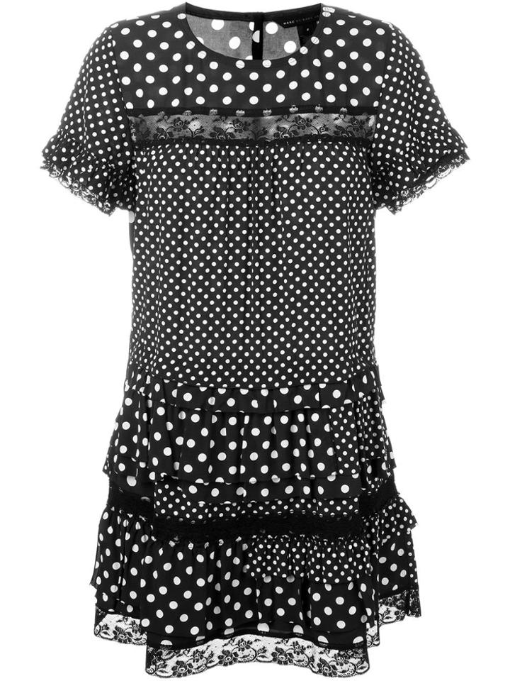 Marc By Marc Jacobs Polka Dot Print Ruffled Dress - Black