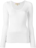 Michael Michael Kors Ribbed Jumper, Women's, Size: Small, White, Nylon/viscose