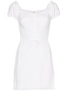Reformation 'hudsun' Linen Mini Dress With Belt - White
