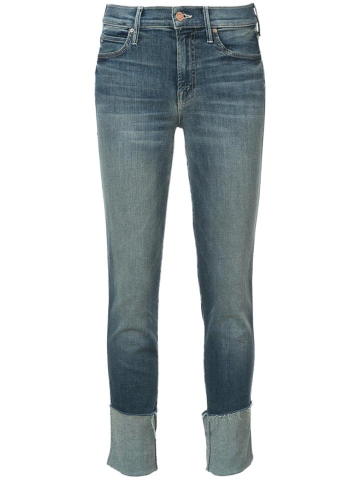 Mother Turned-up Hem Jeans - Blue