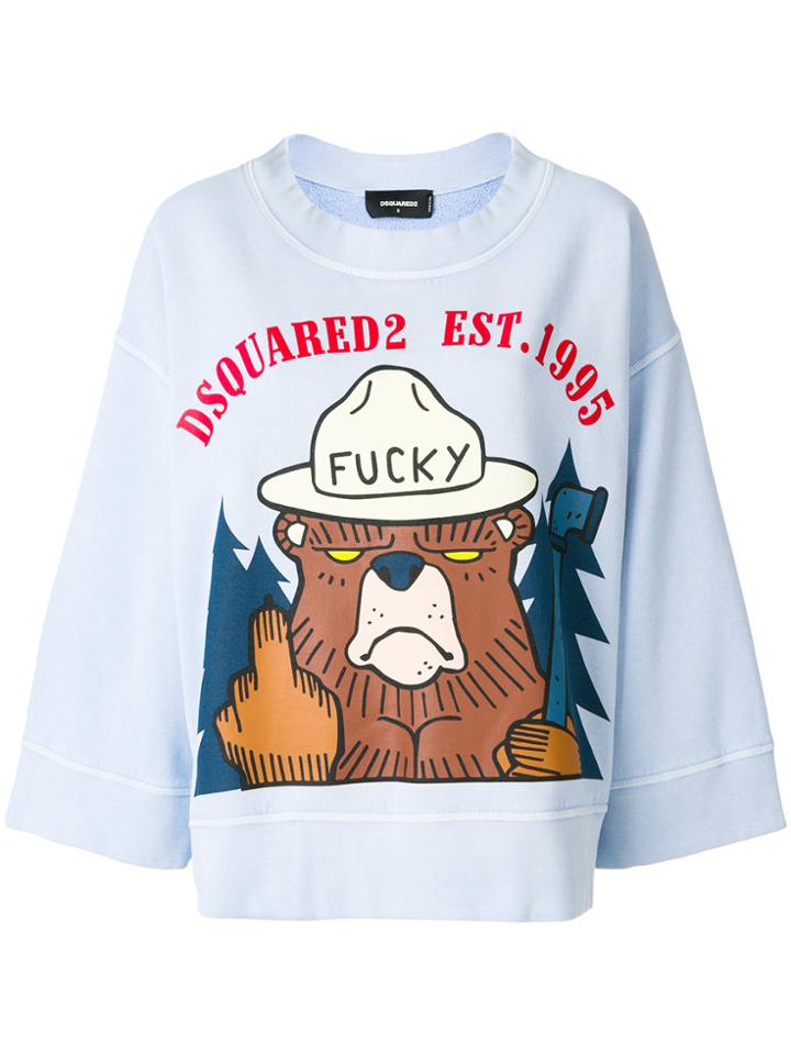 Dsquared2 Bear Print Jumper - Blue