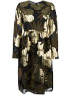 P.a.r.o.s.h. Floral Detail Dress, Women's, Size: Large, Black, Polyester/polyamide/silk