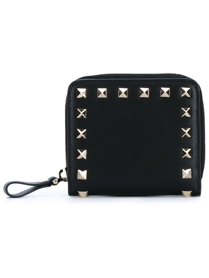 Valentino Valentino Garavani 'rockstud' Compact Wallet - Black