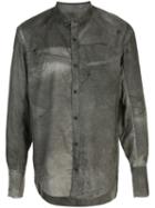 Ziggy Chen Rinsed Long Sleeve Shirt - Grey