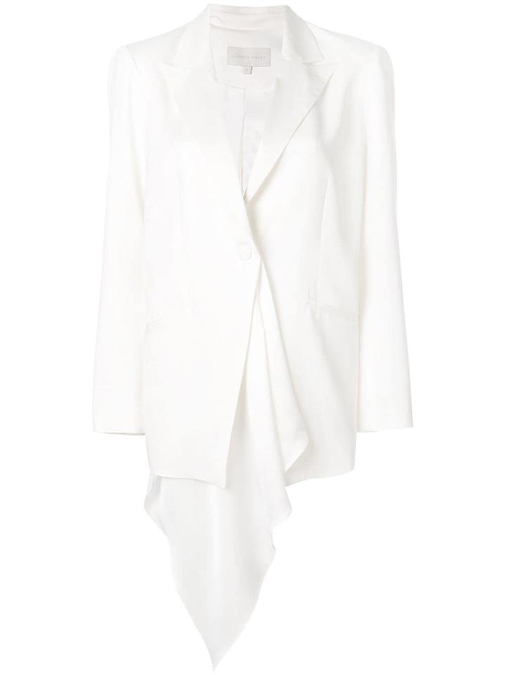 Michelle Mason Drape Blazer Jacket - White