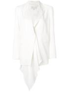 Michelle Mason Drape Blazer Jacket - White