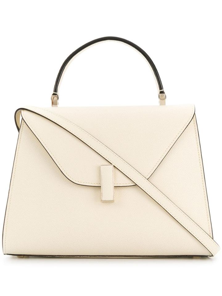 Valextra Foldover Medium Tote Bag - Neutrals