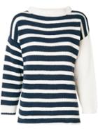 Issey Miyake Pre-owned Stripped Logo Knit Sweater - Neutrals