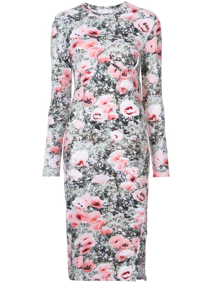 Fleur Du Mal Floral Print Longsleeved Dress - Pink & Purple