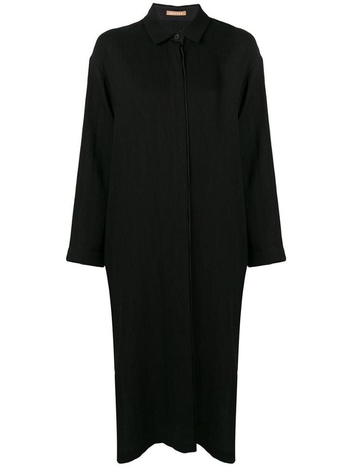 Nehera Side Slit Boxy Shirt Dress - Black