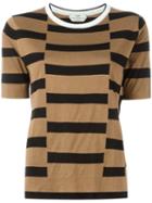 Fendi Striped Sweater, Women's, Size: 44, Brown, Silk