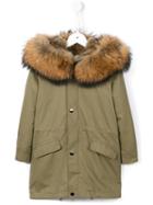 Butka Fur Hooded Duffle Coat, Girl's, Size: 10 Yrs, Green