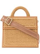 0711 Copa Large Woven Handbag - Nude & Neutrals
