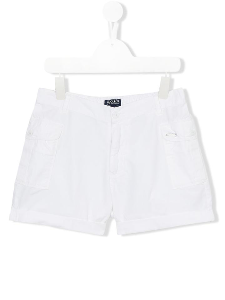 Woolrich Kids Classic Cargo Shorts, Girl's, Size: 14 Yrs, White