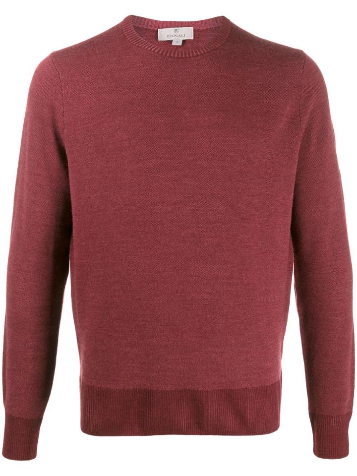 Canali Long-sleeve Fitted Jumper - Red